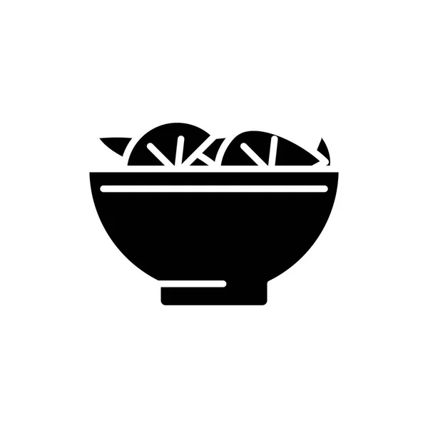 Концепция черной иконы первого блюда. Символ плоского вектора первого блюда, знак, иллюстрация . — стоковый вектор