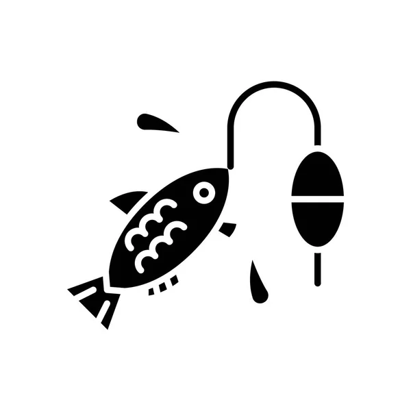 Pesca concepto icono negro. Pesca vector plano símbolo, signo, ilustración . — Vector de stock