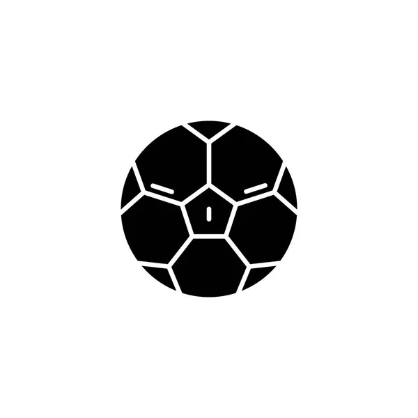 Voetbal zwart pictogram concept. Voetbal platte vector symbool, teken, illustratie. — Stockvector