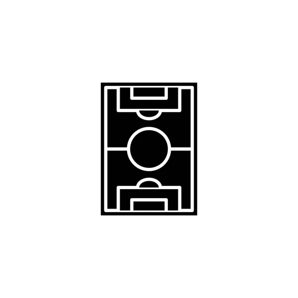 Fotboll fältet svart ikon konceptet. Fotboll fältet platt vektor symbol, underteckna, illustration. — Stock vektor