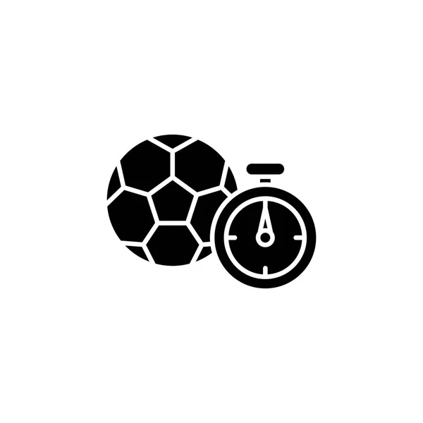 Voetbal wedstrijd zwart pictogram concept. Voetbalwedstrijd platte vector symbool, teken, illustratie. — Stockvector