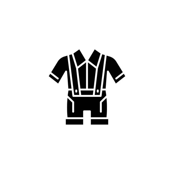 Vêtements allemands icône noire concept. Vêtements allemands symbole vectoriel plat, signe, illustration . — Image vectorielle