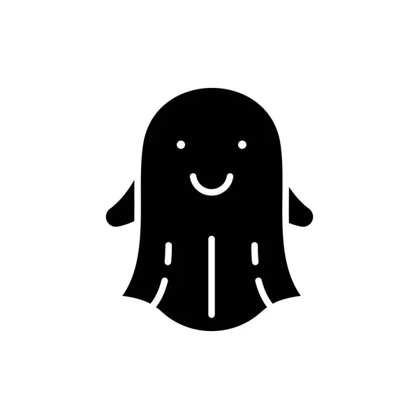 Fantasmas historias negro icono concepto. Fantasma historias plano vector símbolo, signo, ilustración . — Vector de stock