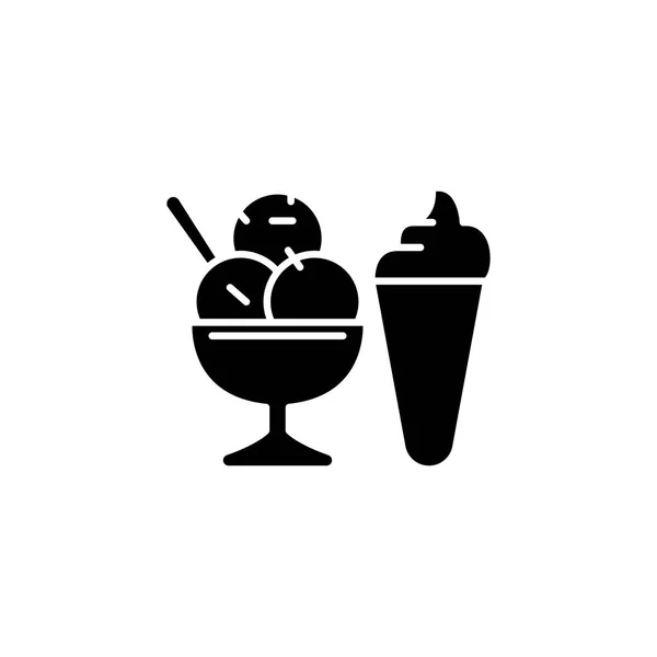 Ice cream choice black icon concept. Ice cream choice flat  vector symbol, sign, illustration.