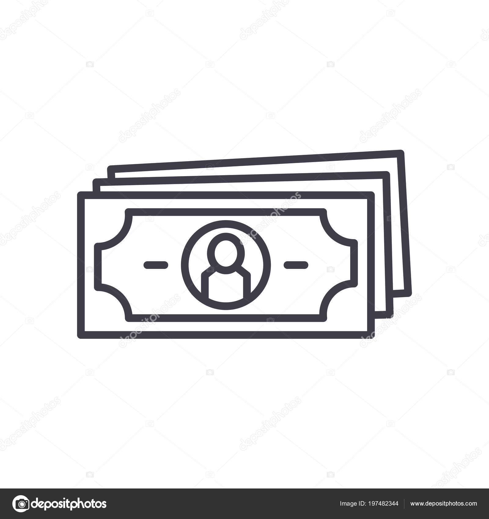 종이 돈 블랙 아이콘 개념입니다. 종이 돈 평면 벡터 기호, 기호, 그림. 스톡 벡터 - ©microicon 197482344
