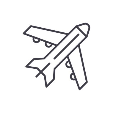 Hava yük siyah simge kavramı. Hava yük düz vektör simgesi, işaret, resim.