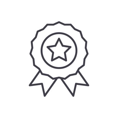 Atanan ödül siyah simge kavramı. Atanan ödül düz vektör simgesi, işaret, resim.