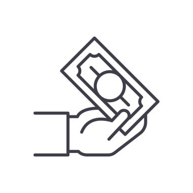 Nakit hareketleri siyah simge kavramı. Nakit işlemleri düz sembolü, işaret, illüstrasyon vektör.