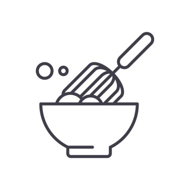 Hamur yapma siyah simge kavramı. Düz hamur sembolü, işaret, illüstrasyon vektör.