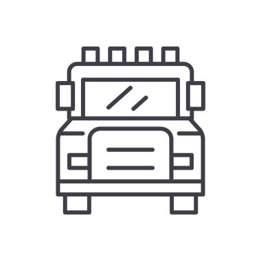 Acil servis siyah simge kavramı. Acil servis düz vektör simgesi, işaret, resim.