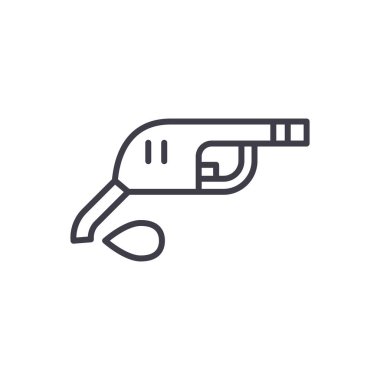 Benzin pompası siyah simge kavramı. Benzin pompa düz vektör simgesi, işaret, resim.