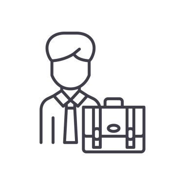 Bireysel işadamı siyah simge kavramı. Bireysel iş adamı düz vektör simgesi, işaret, resim.