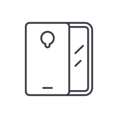 Mobil cihazlar siyah simge kavramı. Mobil cihazlar düz sembolü, işaret, illüstrasyon vektör.