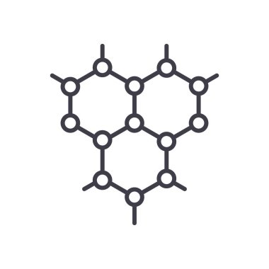 Organik bileşik siyah simge kavramı. Organik bileşik düz vektör simgesi, işaret, resim.