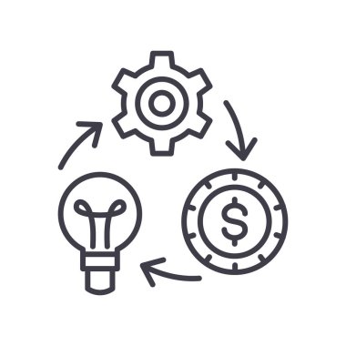 Yeniden yatırım fonları siyah simge kavramının. Yeniden yatırım fonları düz vektör simgesi, işaret, resim.