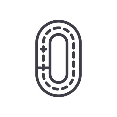 Çevre yolu siyah simge kavramı. Çevre yolu düz vektör simgesi, işaret, resim.