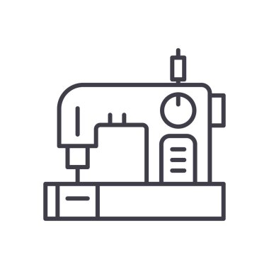 Dikiş elbise siyah simge kavramının. Dikiş elbise düz vektör simgesi, işaret, illüstrasyon.