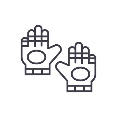 Spor eldiven siyah simge kavramı. Spor eldiven düz sembolü, işaret, illüstrasyon vektör.