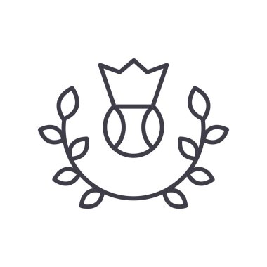 Tenis Şampiyonası siyah simge kavramı. Tenis Şampiyonası düz vektör simgesi, işaret, resim.