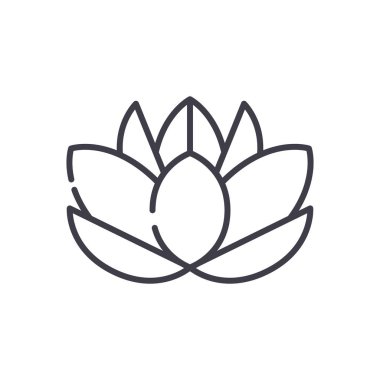 Nilüfer siyah simge kavramı. Nilüfer düz vektör simgesi, işaret, resim.