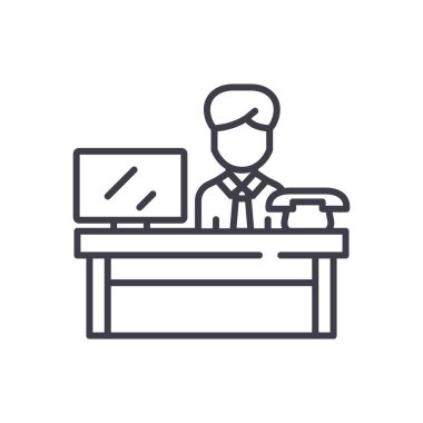 Çalışma alanı'nı siyah simge kavramı. Çalışma alanı düz vektör simgesi, işaret, resim.