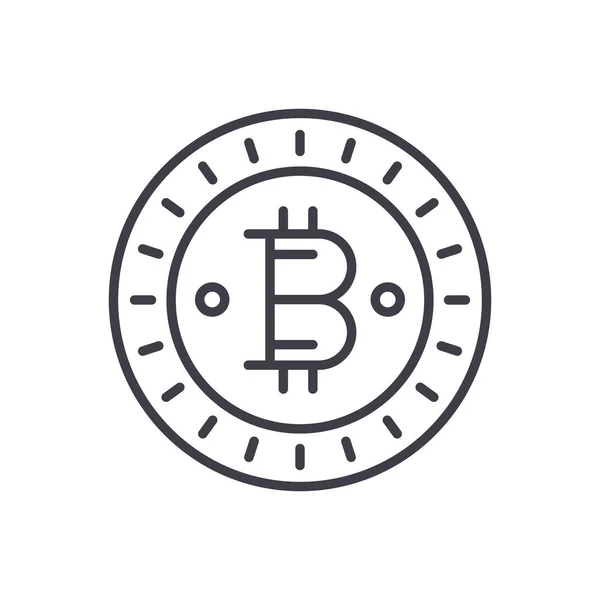 Bitcoin monnaie concept icône noire. Bitcoin monnaie plat vecteur symbole, signe, illustration . — Image vectorielle