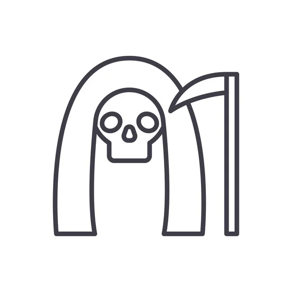 Grim reaper koncepce černou ikonou. Grim reaper ploché vektor symbol, znamení, ilustrace. — Stockový vektor