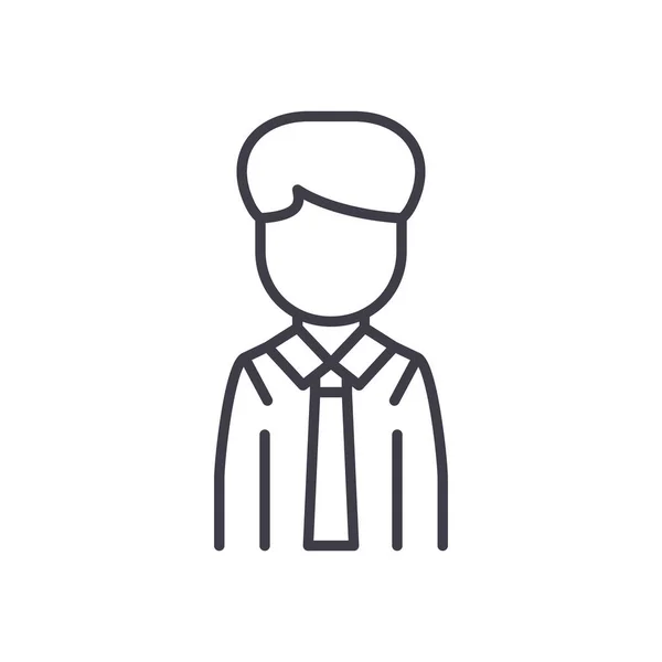 Concepto de icono negro empleado de oficina. Símbolo vectorial plano empleado de oficina, signo, ilustración . — Vector de stock