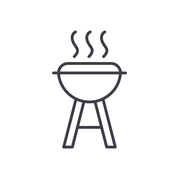 Ανοιχτή πυρκαγιά μαγειρικό μαύρο εικονίδιο έννοια. Ανοιχτή πυρκαγιά μαγειρικό επίπεδη διάνυσμα σύμβολο, σημάδι, απεικόνιση. — Διανυσματικό Αρχείο