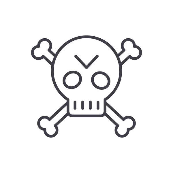 Símbolo pirata concepto icono negro. Símbolo pirata símbolo de vector plano, signo, ilustración . — Vector de stock