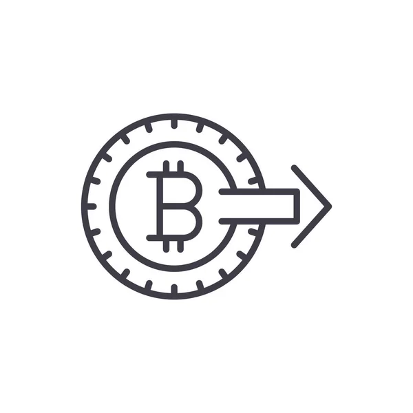 Bitcoin fekete ikon koncepció előmozdítása. Promóciós bitcoin lapos vektor szimbólum, megjelölés, illusztráció. — Stock Vector
