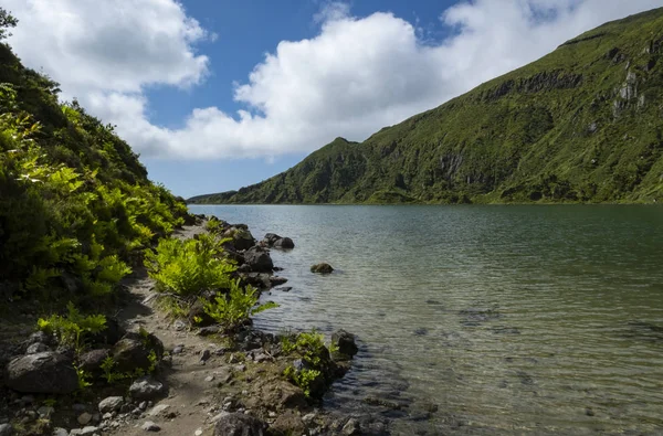 Widok Lagoa Fogo Lub Jezioro Ognia Sao Miguel Azory Portugalia — Zdjęcie stockowe