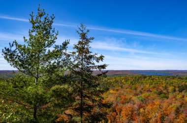 Beautiful Fall Colors and Vistas Seen from Centennial Ridges Hiking Trail in Algonquin Park