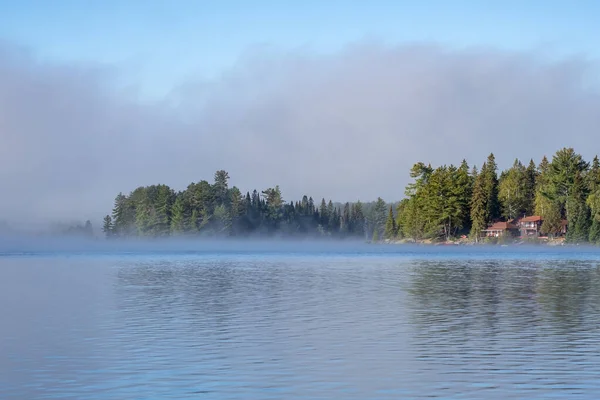 Manhã Névoa Lago Dois Rios Algonquin Park Ontário Canadá — Fotografia de Stock