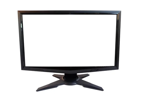 Monitor Computer Lcd Breedbeeld Geïsoleerd Witte Achtergrond — Stockfoto