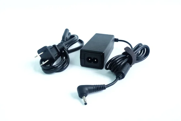 Adapter Acdc Power Charger Wire Laptop Computer Isolated White Background — Stock Photo, Image