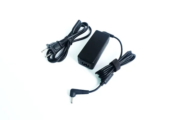 Adapter Acdc Power Charger Wire Laptop Computer Isolated White Background — Stock Photo, Image