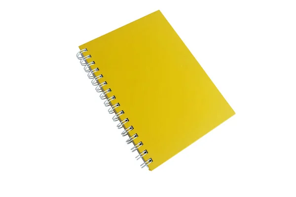 Carnet Jaune Isolé Sur Fond Blanc — Photo