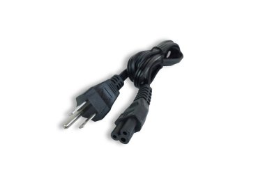 3 PIN veya beyaz arka plan üzerinde izole dizüstü bilgisayar için 3 prong Ac güç kablosunu