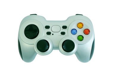 Beyaz bir arka plan üzerinde izole Joy stick oyun kumandası