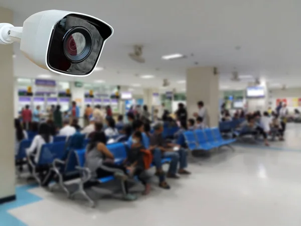 Cámara Vigilancia Primer Plano Cctv Seguridad Hospital Público Borroso — Foto de Stock