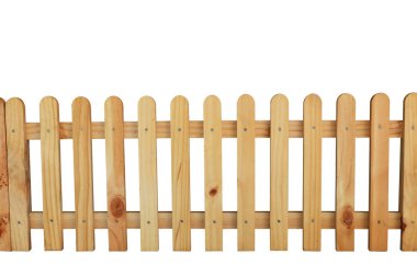 Beyaz arka plan üzerinde izole güzel ahşap çit