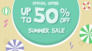 Yaz Satılık özel indirim animasyon arka plan