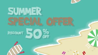 Yaz özel indirim animasyon arka plan koleksiyonu