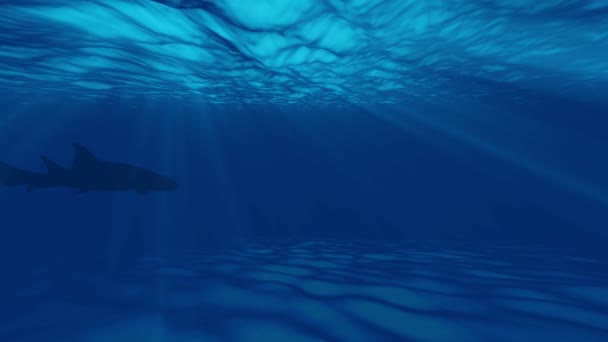 Animación Del Océano Bajo Agua Con Fondo Vídeo Peces — Vídeo de stock