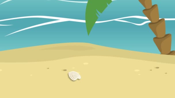 Animation Tropical Beach Palm Tree Video Background Stock Video C Kongvideo77 196106582