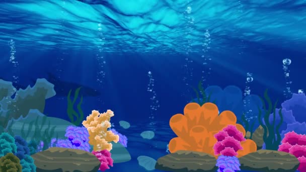 Animation of ocean underwater beuty landscape vidio background