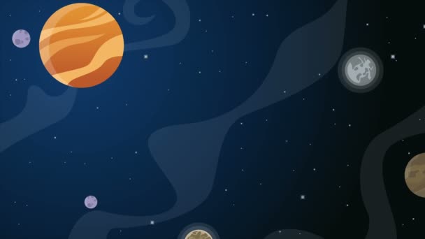 Planet Cartoon Space Animation Background Collection — Stock Video