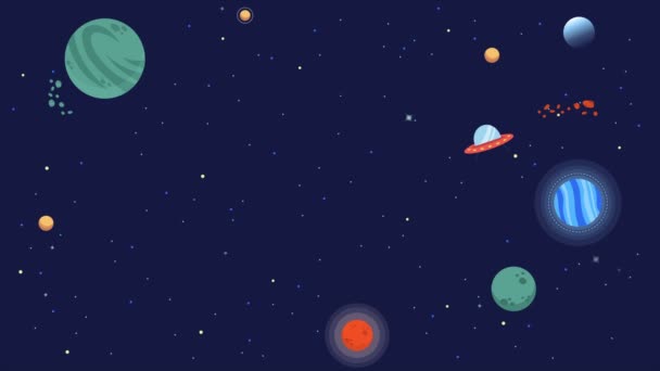 Colección Espacio Con Fondo Animación Planeta — Vídeo de stock