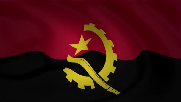 Анімація Прапор Анголи Повільно Розмахуючи Збірник Фоновий — стокове відео